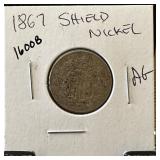 1867 SHIELD NICKEL