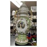 VINTAGE PORCELAIN LAMP W CLASSICAL PORTRAIT