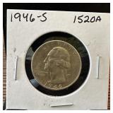 1946-S WASHINGTON SILVER QUARTER