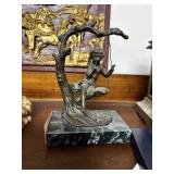 VINTAGE BRONZE SCULPTURE ON MARBLE ANDREA BY SADEK