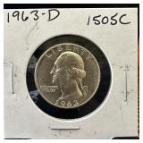 1963-D WASHINGTON SILVER QUARTER
