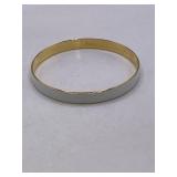 VINTAGE CROWN TRIFARI WHITE ENAMEL BANGLE