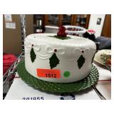 HOLLY CAKE PLATTER LIDDED SERVER