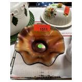 VINTAGE CARNIVAL GLASS BOWL