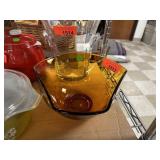 AMBER GLASS MID CENTURY CHIP BOWL