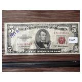 1953-A $5 RED SEAL CURRENCY NOTE