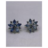 SIGNED CORO GLASS STONE CLIP ON EARRINGS