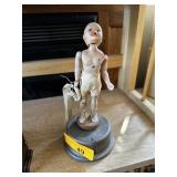VINTAGE MUSICAL DOLL FIGURINE SHE WORKS