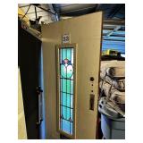 VINTAGE WOOD / STAINED GLASS SOLID CORE DOOR 32X80