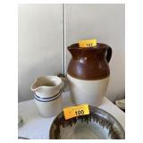 2PC POTTERY PITCHERS