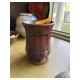 HANDMADE POTTERY VASE J MORALES