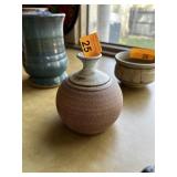 HAND MADE POTTERY BUD VASE SIGNED