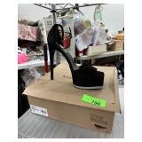 STEVE MADDEN HIGH HEEL SHOES KEEVA BLACK 10
