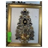 VINTAGE HAND MADE COSTUME JEWELRY CHRISTMAS TREE