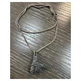STERLING SILVER CHAIN W N AMER ARGILLITE FISH