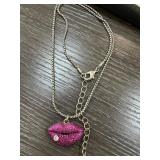 VINTAGE BETSEY JOHNSON LIPS NECKLACE