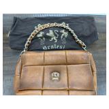 PRATESI AGED LEATHER DESIGNER PURSE