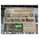 VTG NEWSPAPER DALLAS TIMES HERALD FOOTPRINTS MOON