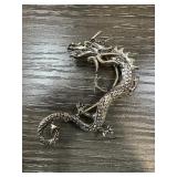 STERLING SILVER DRAGON PIN / BROOCH