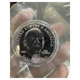 LARGE SILVER PROOF PLATED BARACK OBAMA MEDAL