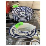 LOT OF BLUE & WHITE DISHES ANFORA