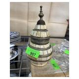 VINTAGE BONE OVERLAY LIDDED VESSEL NICE