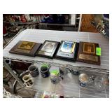 4PC SPORTS CARD LOT IN PLAQUES BARKLEY MAGIC ETC