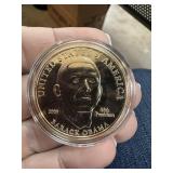 LARGE GOLD PLATED BARACK OBAMA MEDAL
