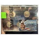 24K GOLD PLATED OBAMA QUARTERS SET