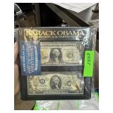 $1 & $2 GOLD EMBOSSED OBAMA CURRENCY NOTES