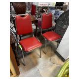2PC MID CENTURY CHROME BASE CHAIRS