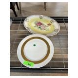 LIMOGES GOLD RIMMED PLATES & HL OVAL PLATTER