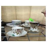 4PC CHINA CUPS & SAUCERS ANTIQUE ETC