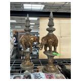 2 PIECE LARGE AFRICAN ELEPHANT DECOR