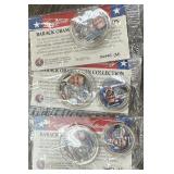 LOT OF COLORIZED OBAMA COINS HALF & DOLLAE 24KGP