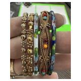 LOT OF 5 BETTER BANGLE BRACELETS CLOISONNE+