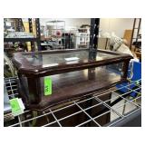 LARGE GLASS TOP TABLETOP CURIO DISPLAY