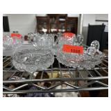 2 PIECE CUT CRYSTAL  PIECES