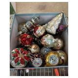 LARGE LOT VINTAGE BLOWN GLASS CHRISTMAS ORNAMENTS