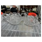2PC VINTAGE FINE CUT CRYSTAL CREAMER / SUGAR