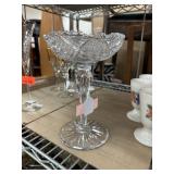 VINTAGE POSS ANTIQUE CUT CRYSTAL COMPOTE