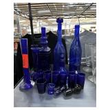 LARGE LOT OF COBALT GLASS