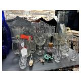 LARGE LOT OF GLASSWARE BARWARE ETC