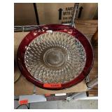 LARGE ROUND FLASH GLASS INDIANA BOWL