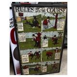 HUMOROUS RULES OF THE COURSE GOLF SIGN