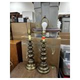 2PC VINTAGE BRASS TABLE LAMPS