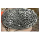 VINTAGE ST JUSTIN PEWTER CELTIC BELT BUCKLE
