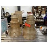 4 PIECE VINTAGE GLASS LIGHT / LAMP SHADES