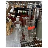 LOT OF LABORATORY GLASSWARE / CANE ROD