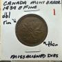 1939 CANADA PENNY CENT MISSALIGNED DIES